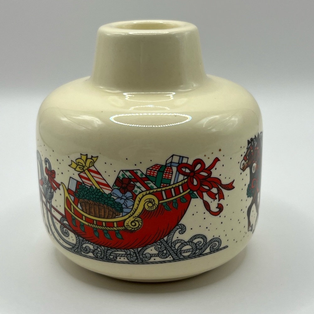 Vintage 1980s Christmas Candlestick Holder by Room Scenter